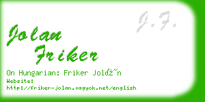 jolan friker business card